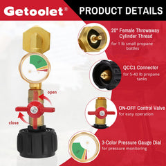 Getoolet close-up of brass threads and fittings for reliable, corrosion-resistant connections
