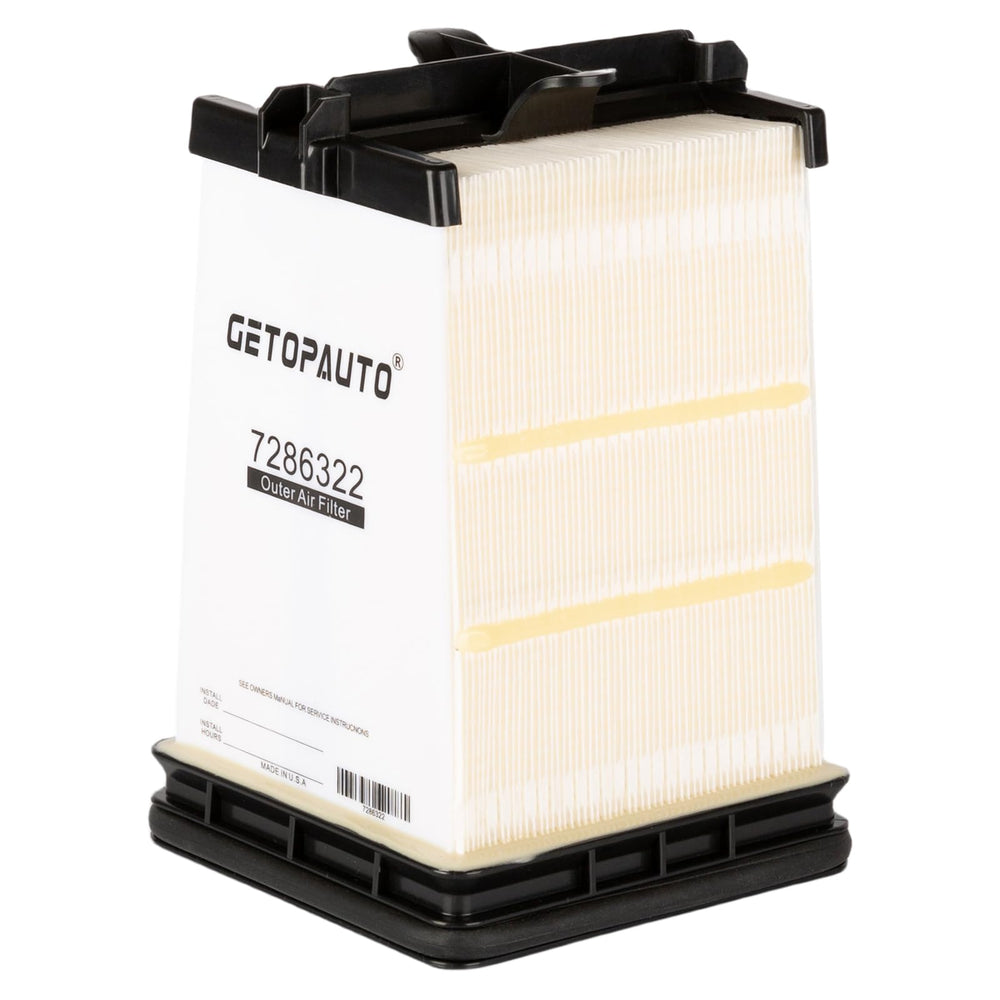 GETOPAUTO outer element pleats close-up highlighting large-particle capture and extended service life