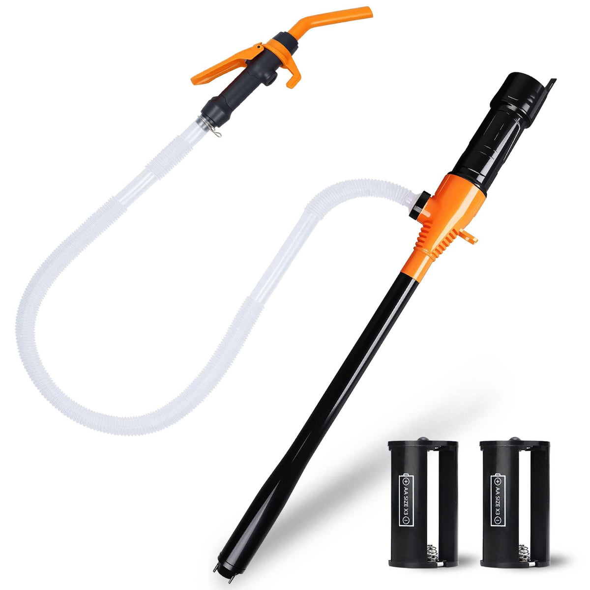 GEXIHODIE front view of orange pump showing compact portable design and benefits
