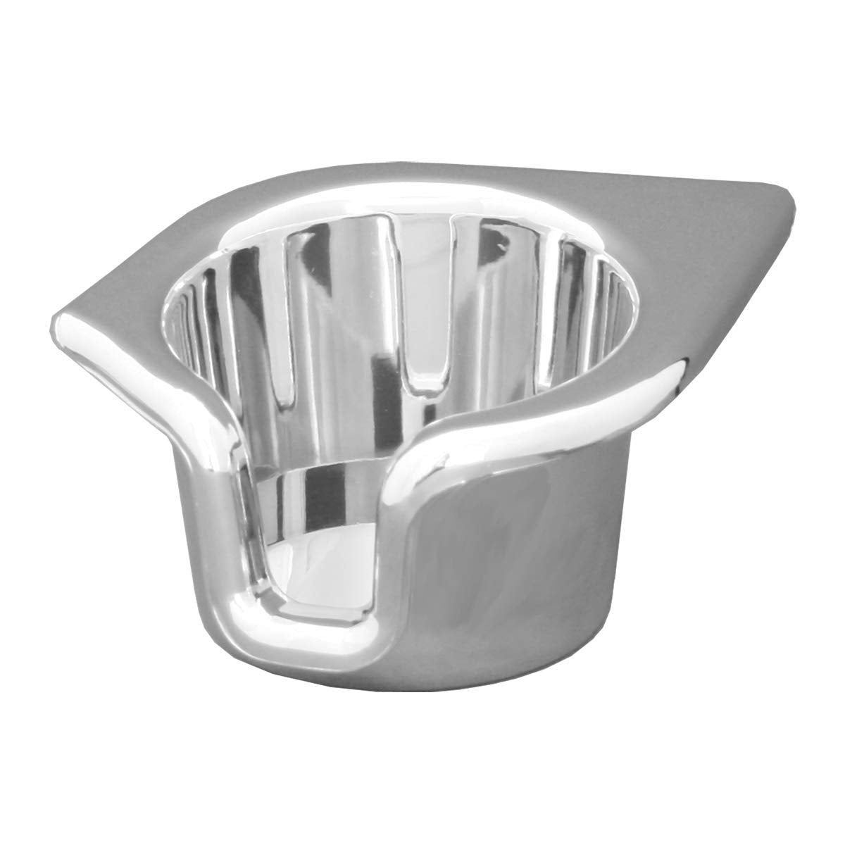 GG Grand General cup holder front view showing chrome finish and neat fit