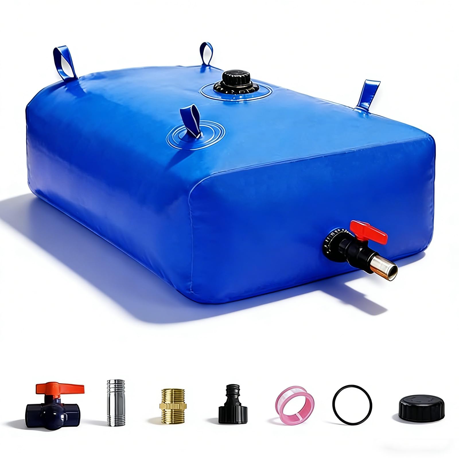GHOSOONE front view of folded water bladder showing compact portability and handles