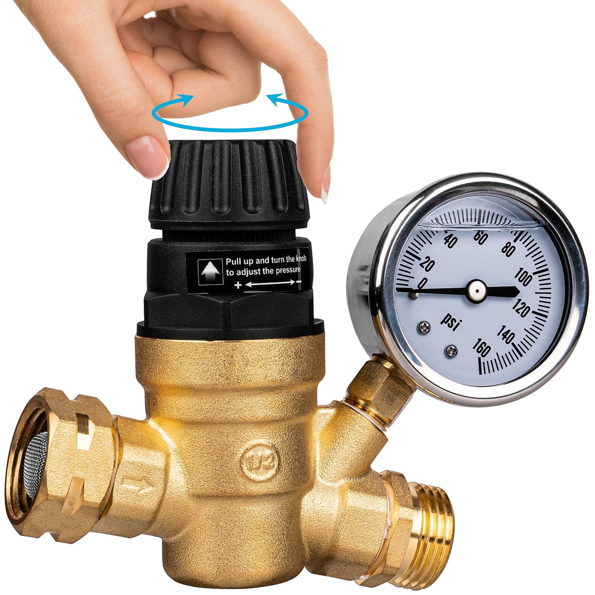 Gickbusus front view of regulator showing compact design and portability