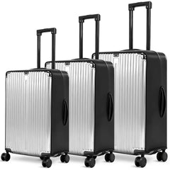 Gilprop front view on 24-inch suitcase showing clear protection benefit