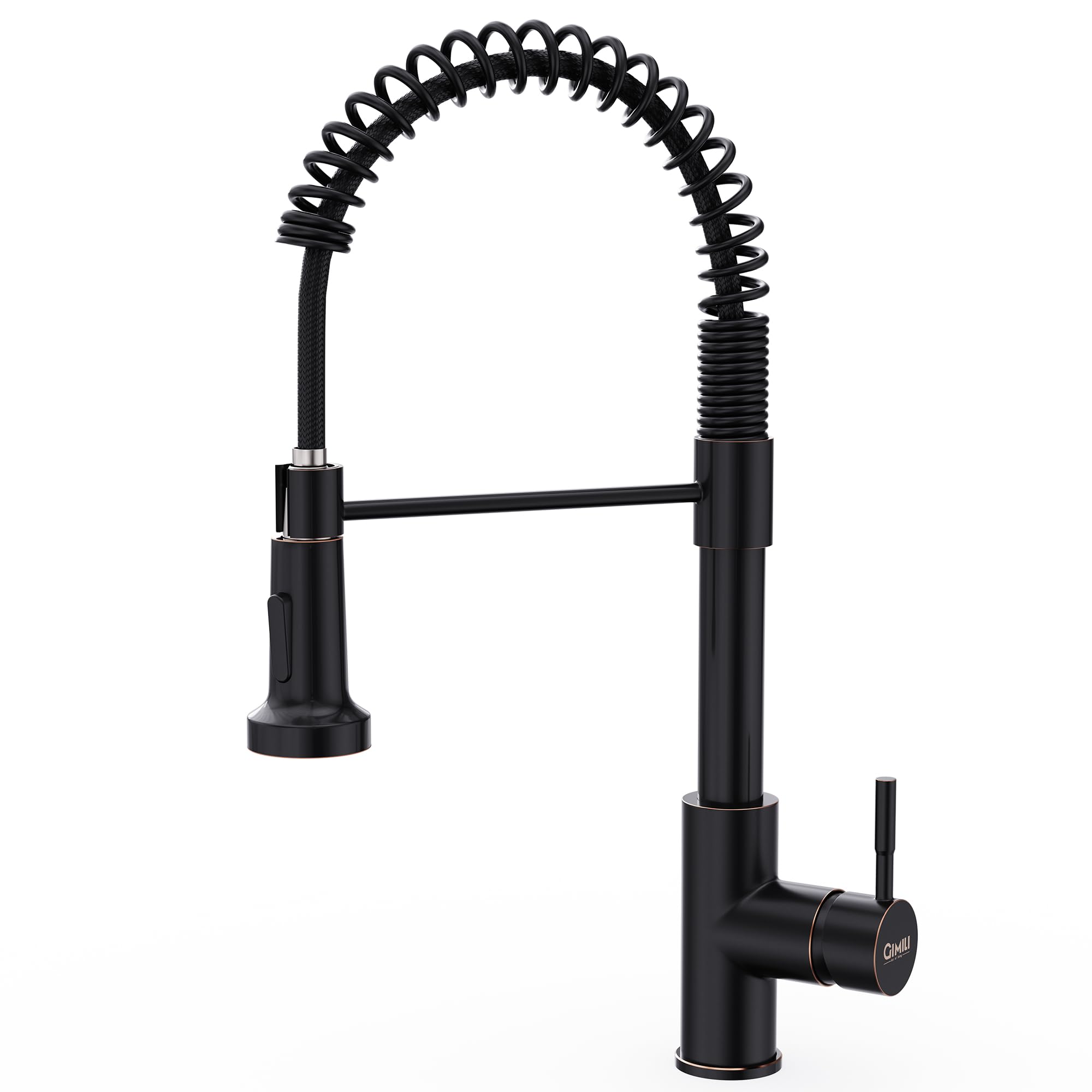 GIMILI front view of oil rubbed bronze faucet showing sleek design and easy reach