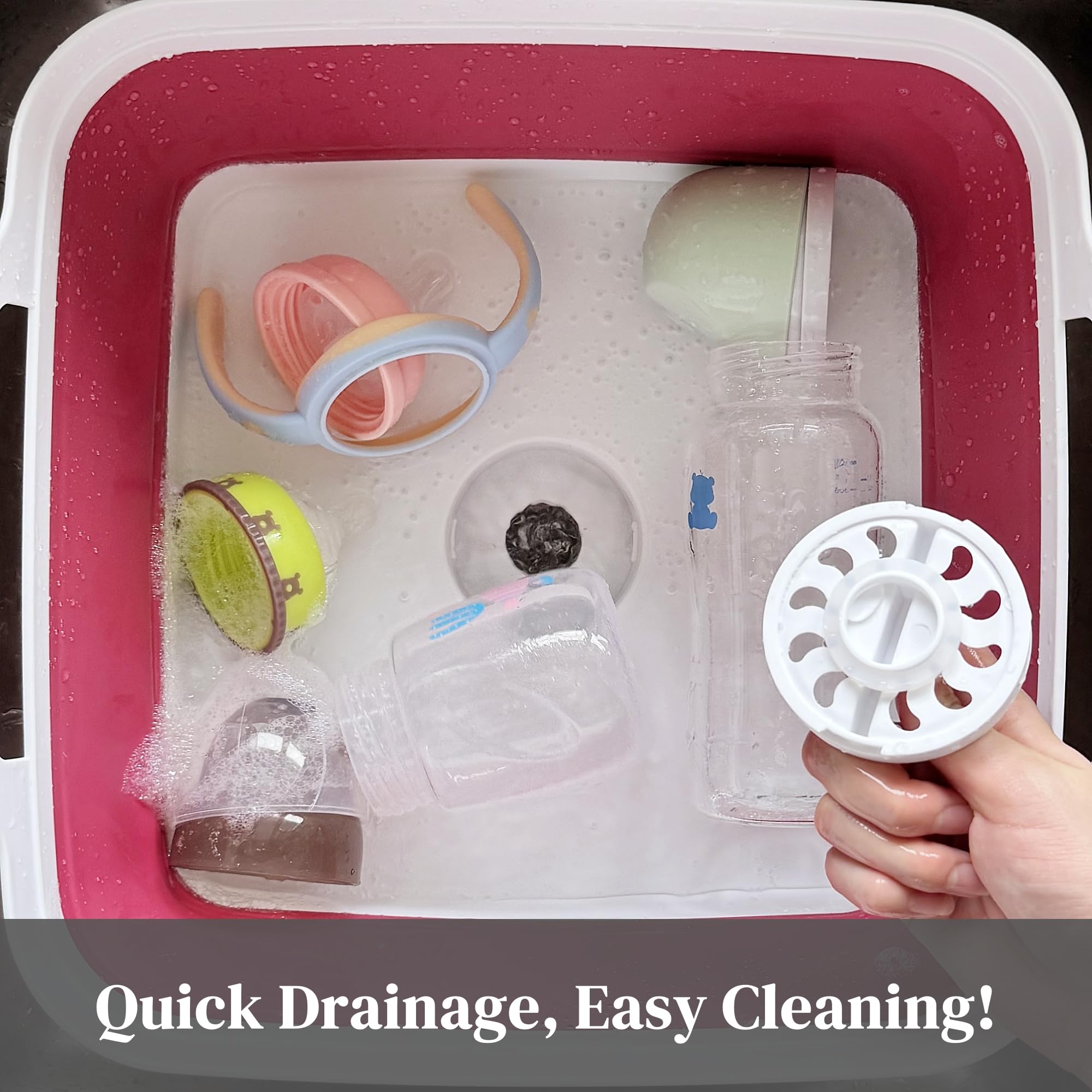 GIMWA elevated feet detail keeping basin off surfaces for cleaner draining