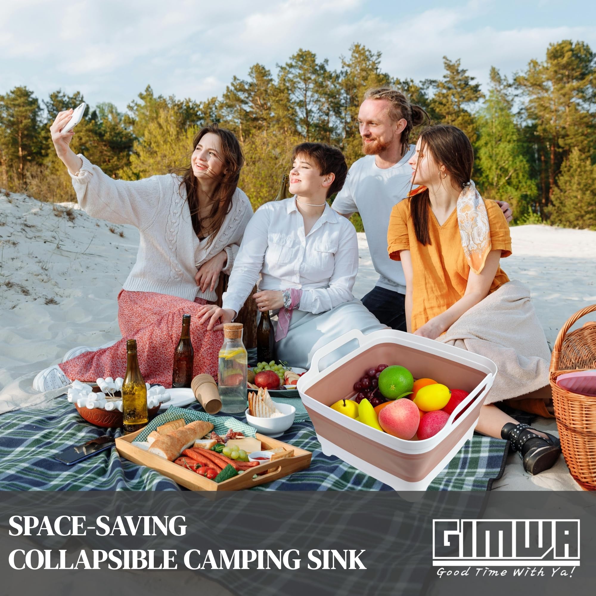 GIMWA folded basin flat for compact storage, saves cabinet and RV space