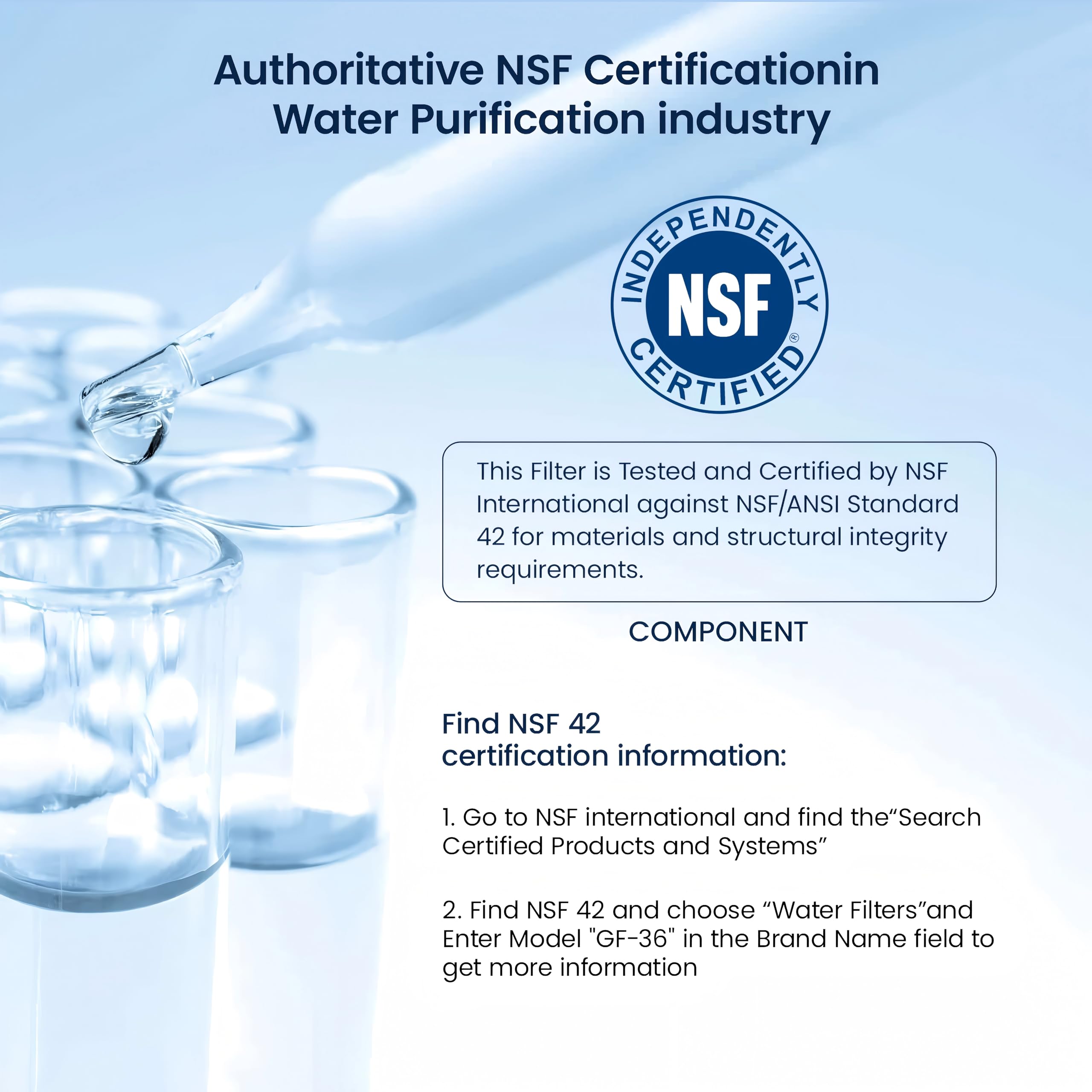 GLACIER FRESH close-up of internal GAC and KDF media, improved taste benefit