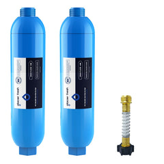 GLACIER FRESH front packaging showing two inline filters and protectors, clearer water benefit