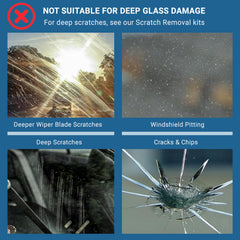 Glass Polish compound bottle label readable, showing polishing formula benefits