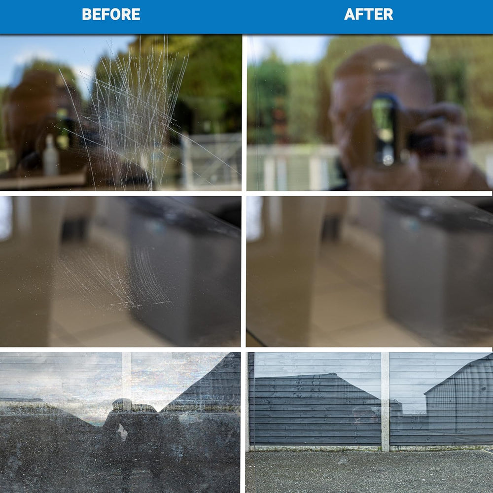 Glass Polish used on windscreen by technician, improving visibility and clarity