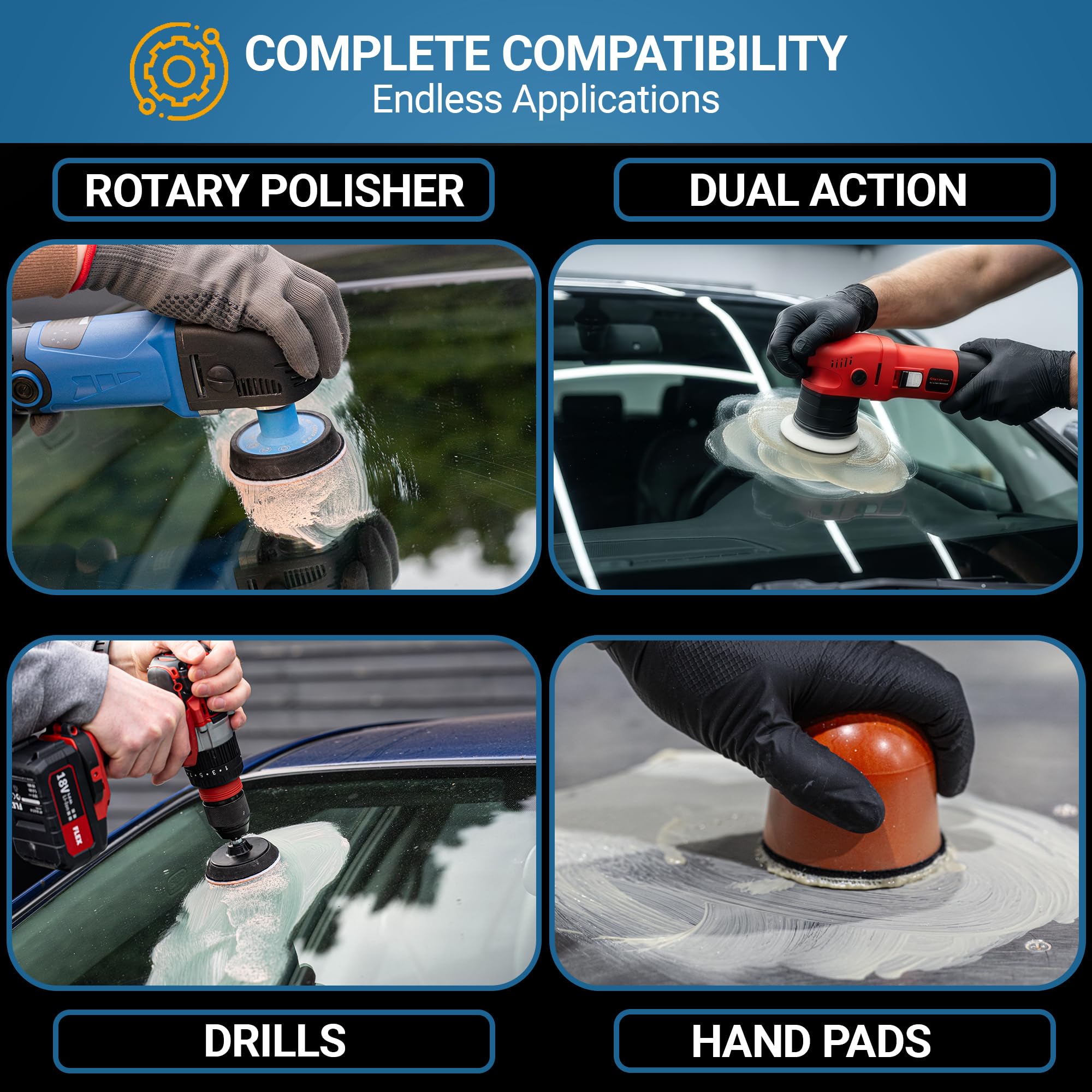 Glass Polish pad polishing plastic delivering restored transparency and shine