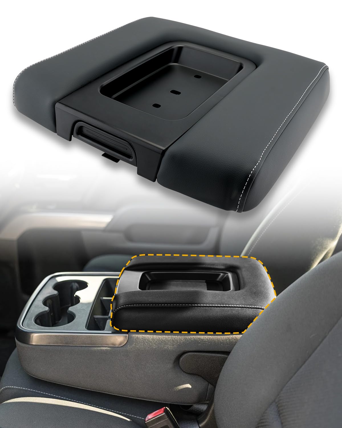 Gledewen front view of armrest lid showing clean replacement and improved comfort