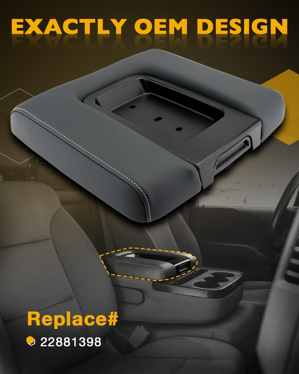 Gledewen armrest lid installed in Chevy Silverado interior for restored look