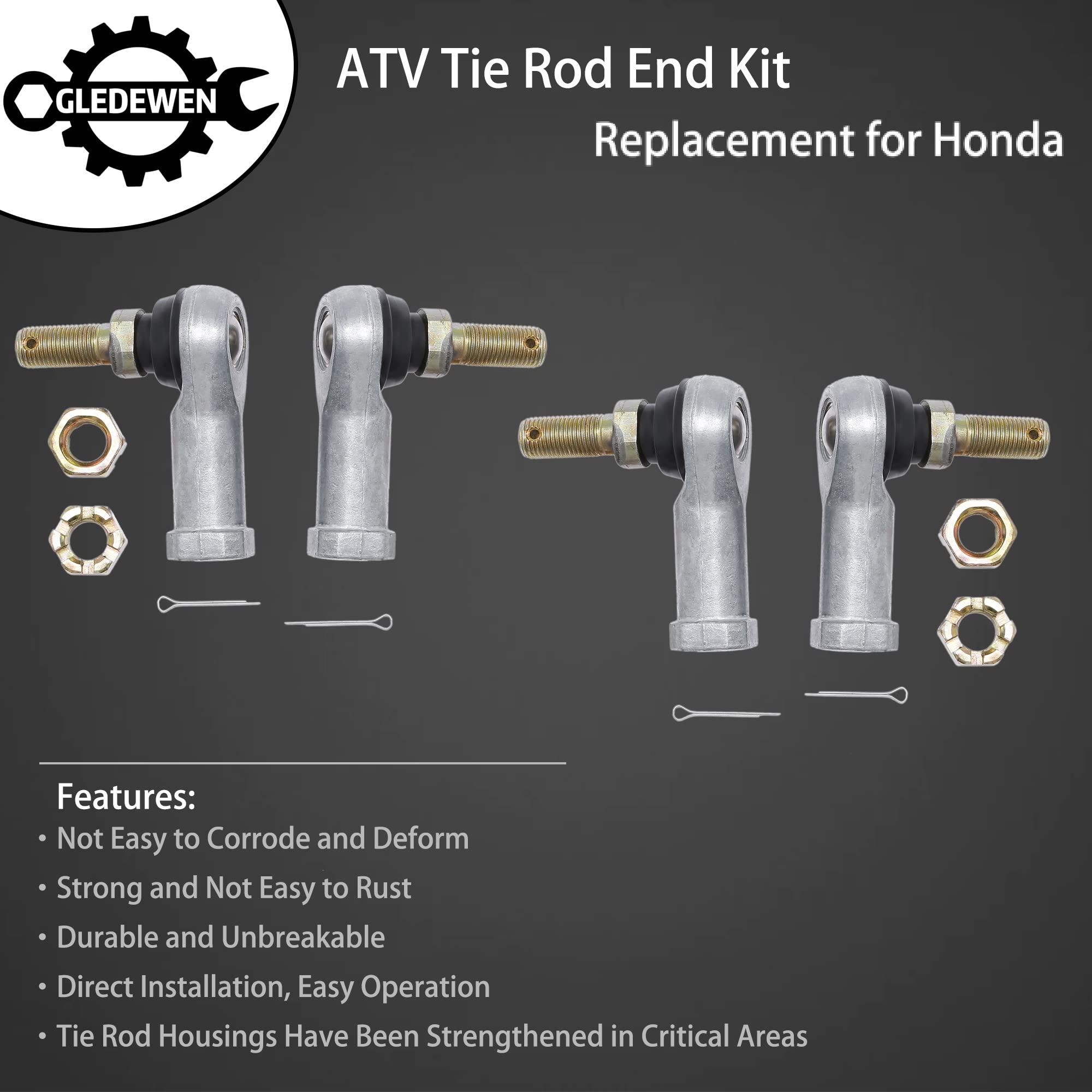 Gledewen tie rod end ball joint detail, smooth articulation for safer steering