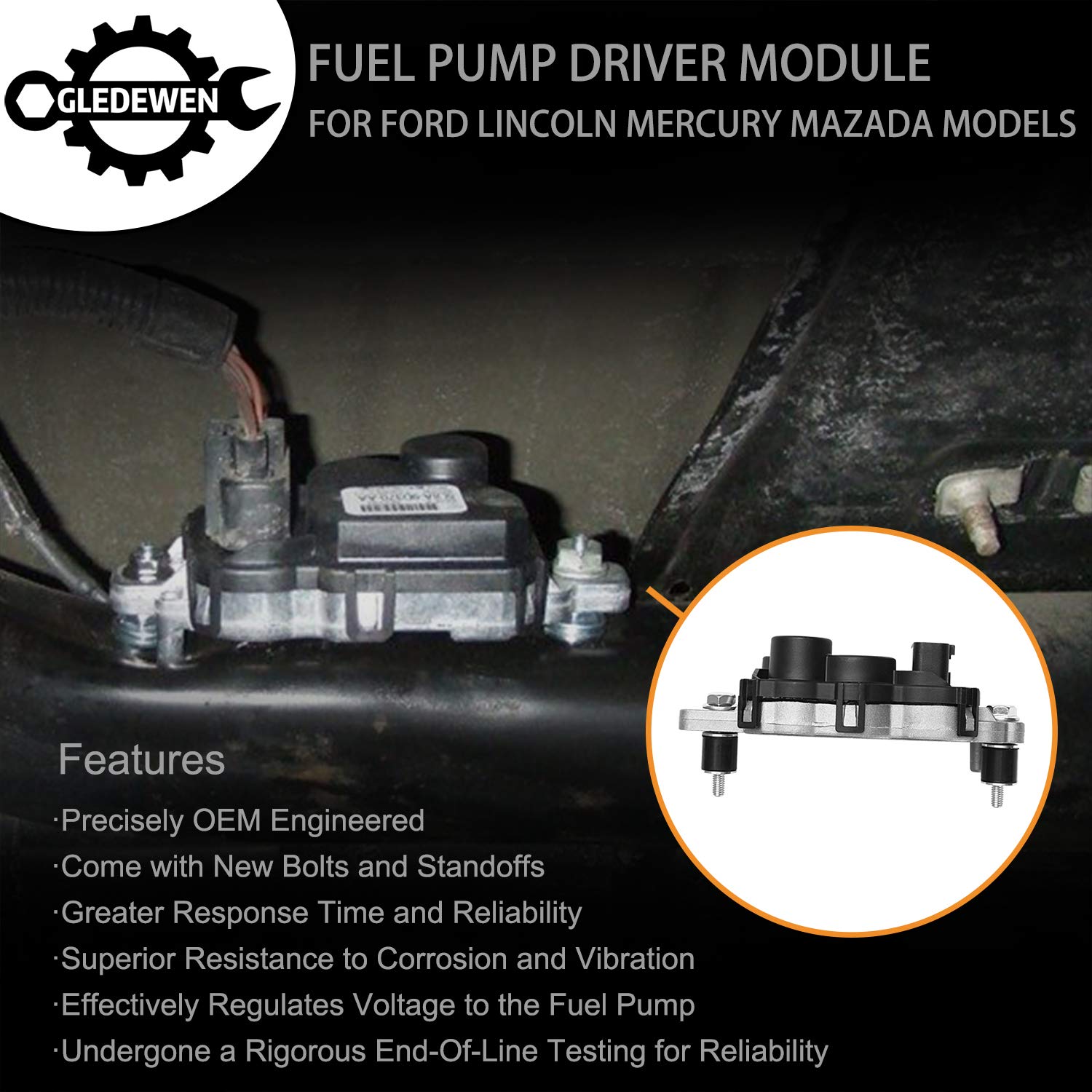 Gledewen FPDM connector close-up with factory-style plug for easy installation