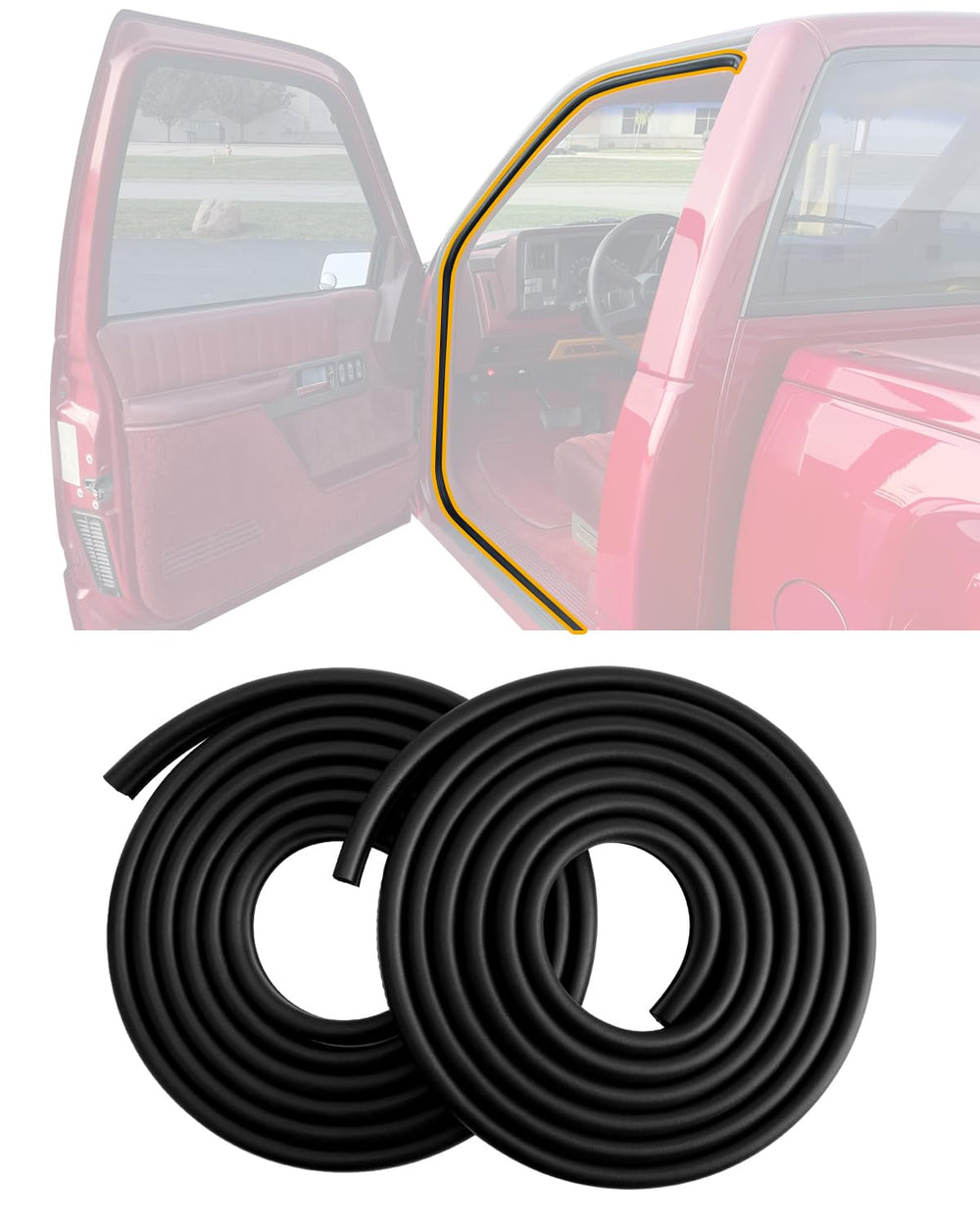 Gledewen front door seal packaging showing two black seals and labels, easy replacement