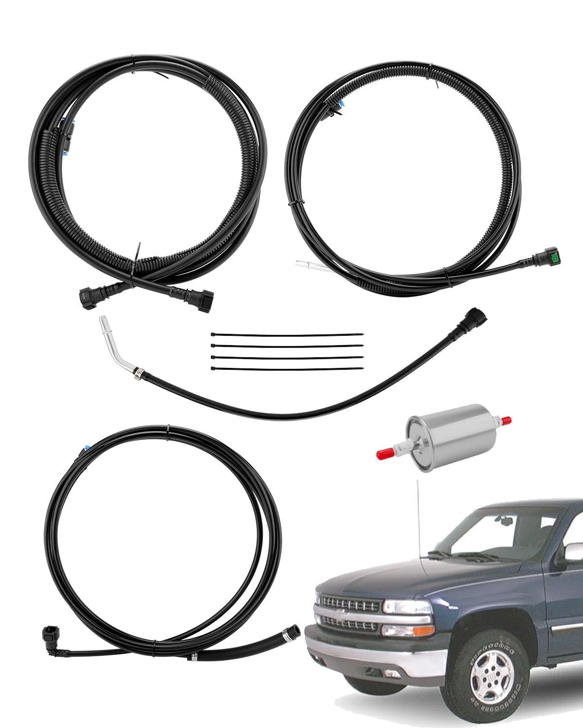 Gledewen kit front packaging showing complete fuel line set and filters for quick install