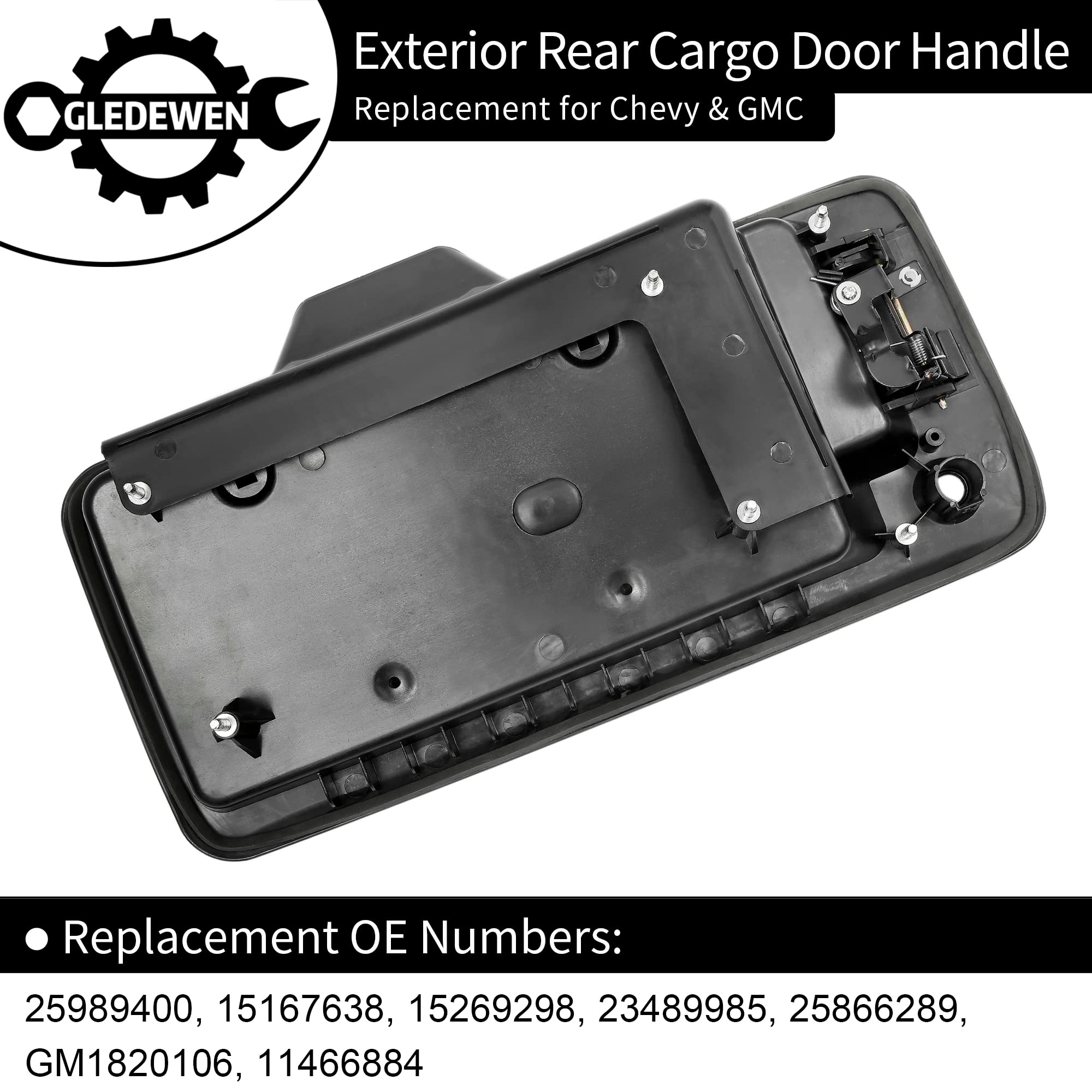 Gledewen license plate bracket and keyhole detail for simple lock transfer