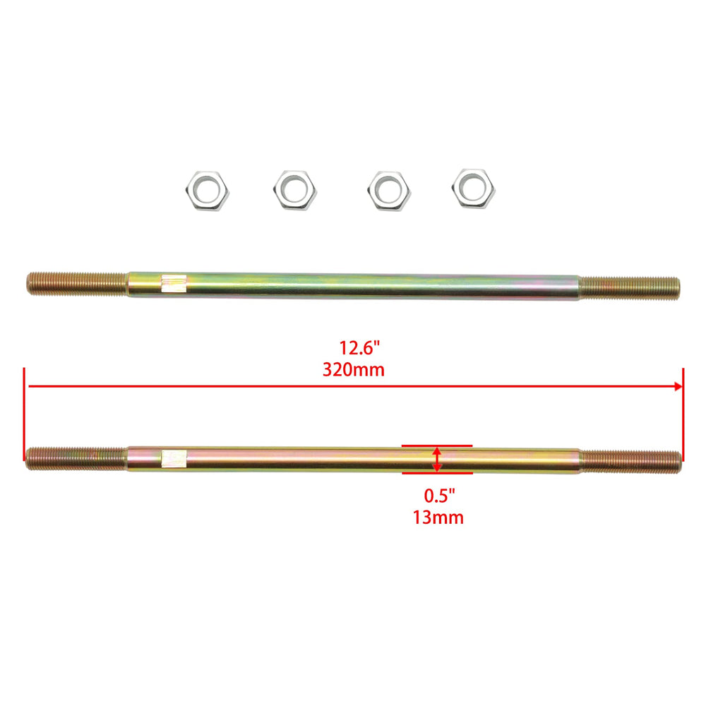 Gledewen tie rod beside measuring ruler, accurate OEM-length confirmation