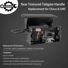 Gledewen handle installed on Silverado demonstrating restored tailgate function