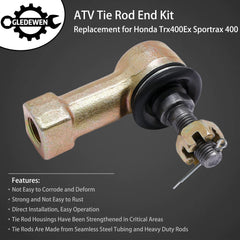 Gledewen full-length tie rod side view illustrating robust construction and direct-fit