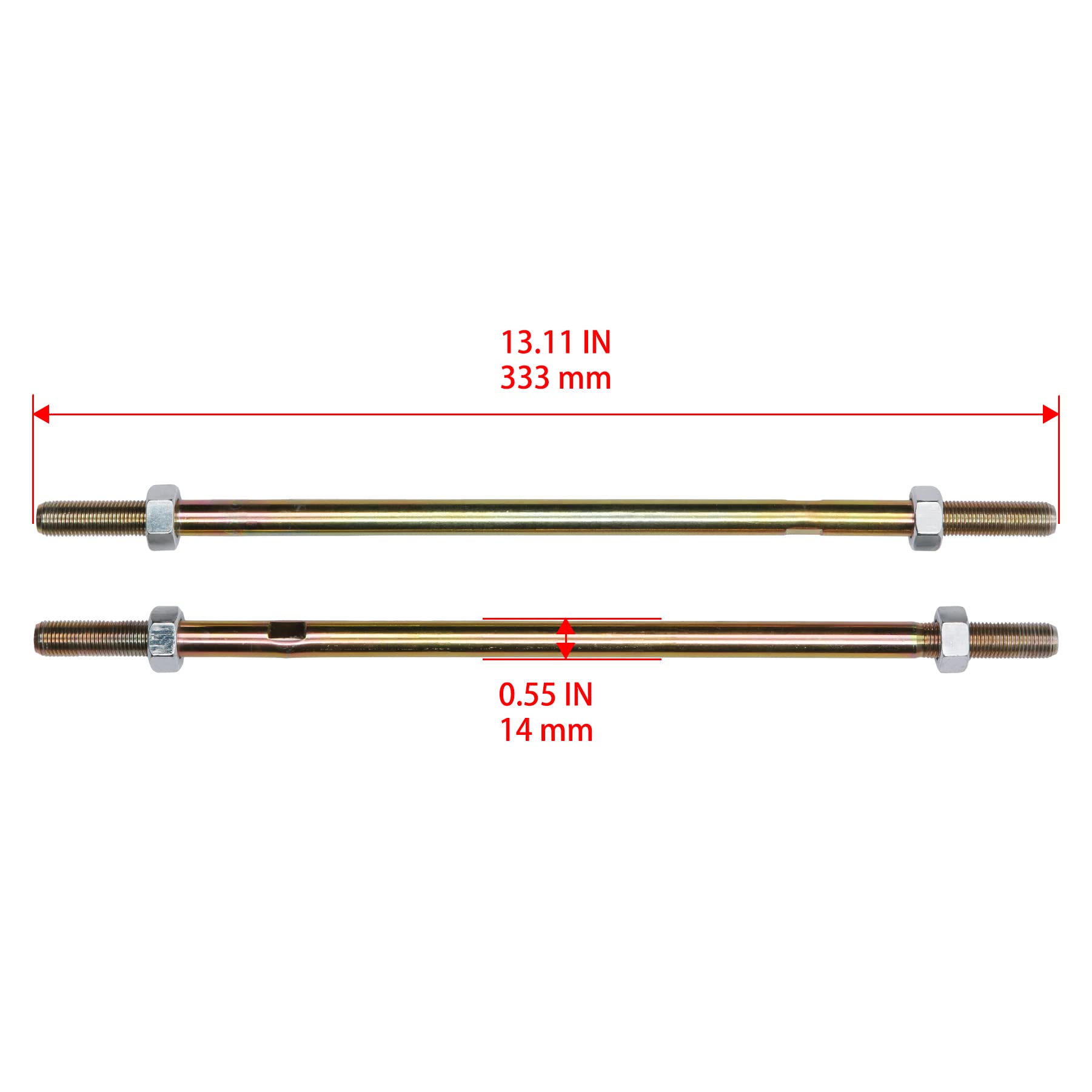 Gledewen tie rod next to ruler for scale to confirm correct replacement size