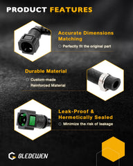 Gledewen vapor and return lines arranged to show routing clarity and leak prevention