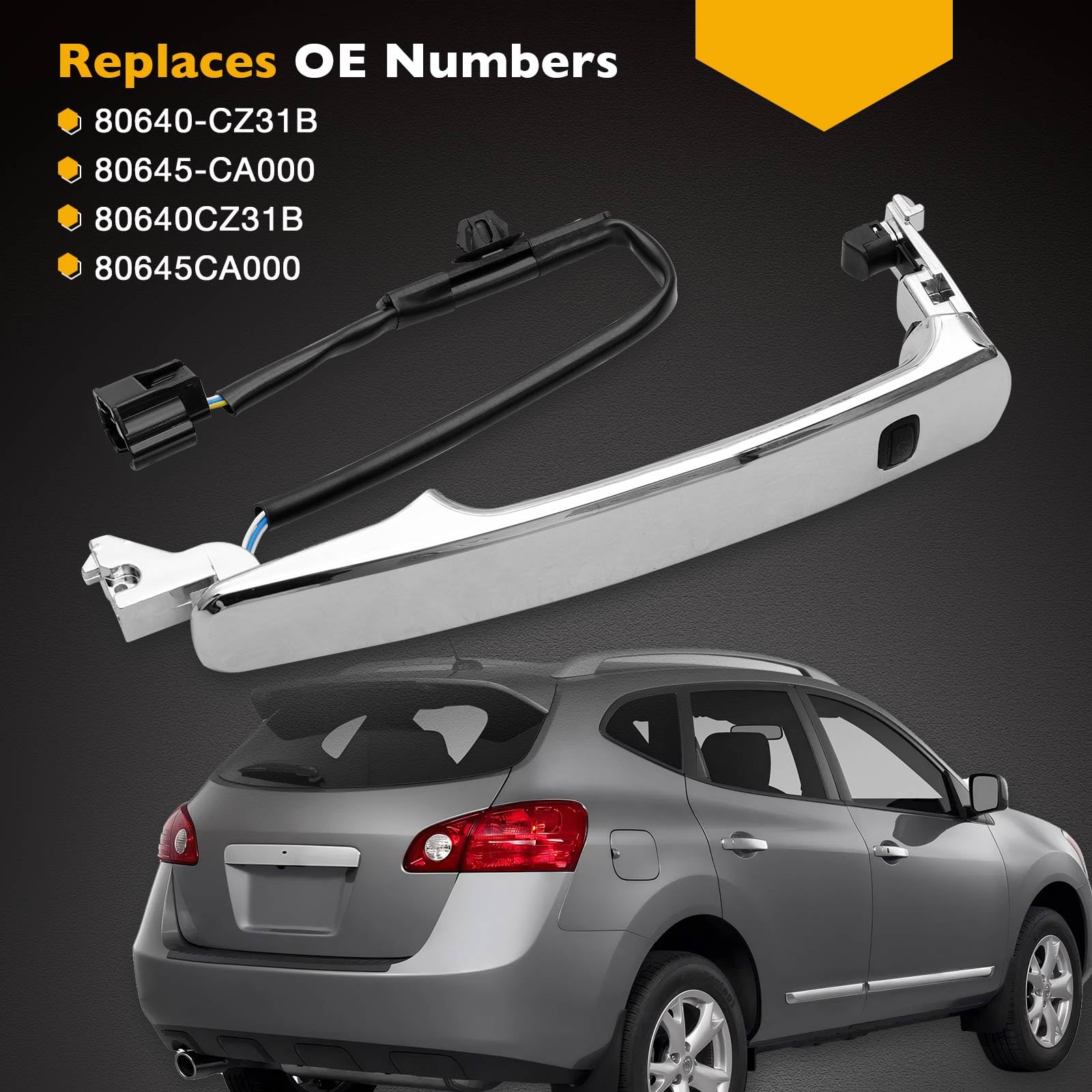 Gledewen handle on Nissan Rogue in outdoor setting showing restored aesthetics