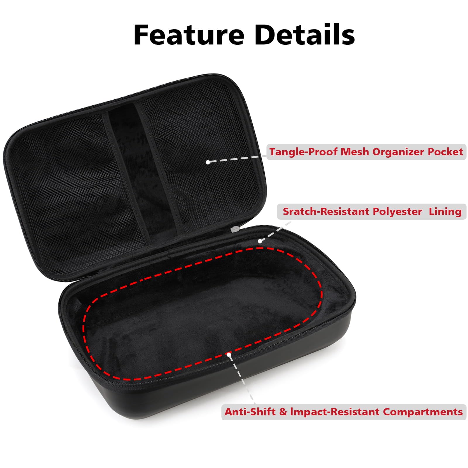 Gleegi mesh pocket holding cables for tidy cable storage benefit