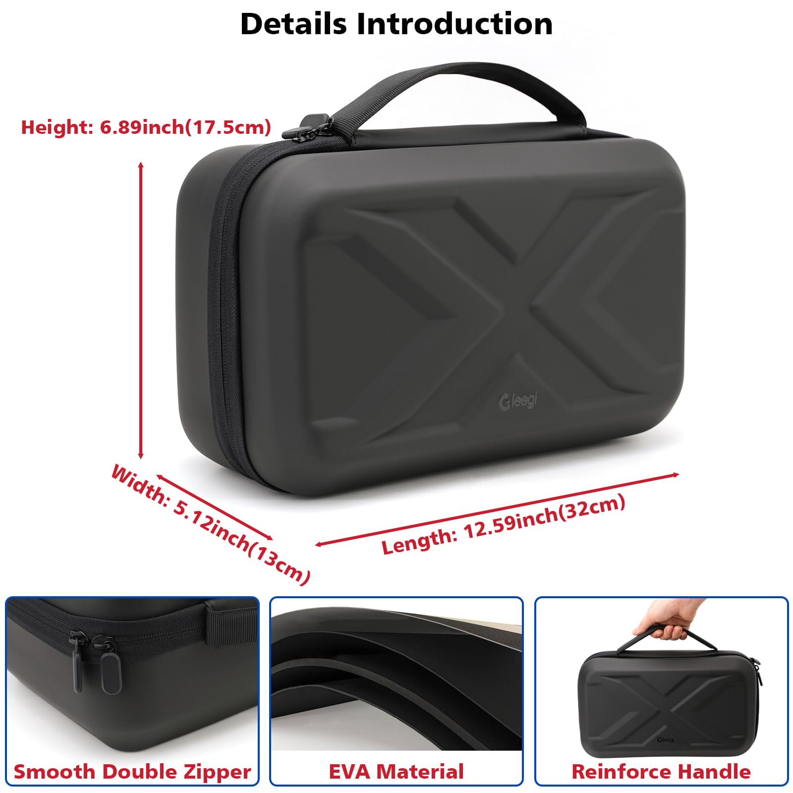 Gleegi ergonomic handle for comfortable transport and quick grab