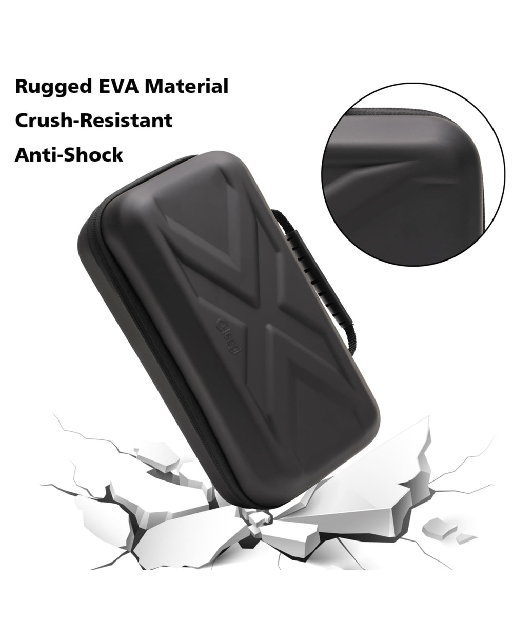 Gleegi zipper and handle detail for smooth access and comfortable carrying