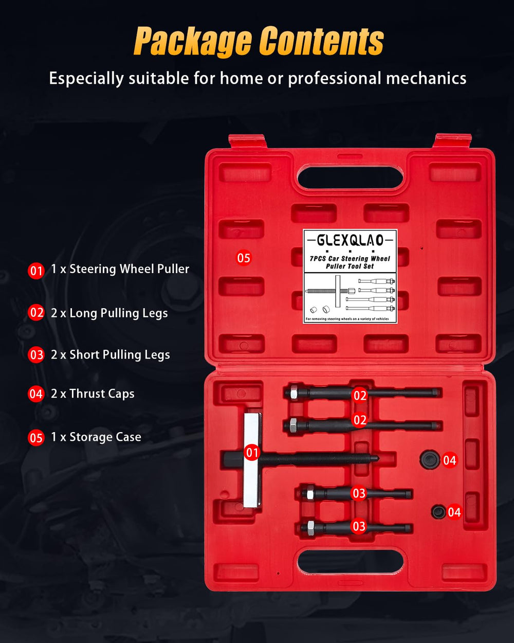 GLEXQLAO puller beside a wrench showing compact size and compatibility
