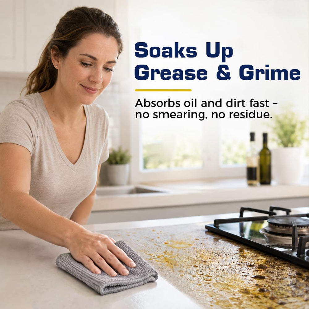 GLIMGLINT close-up microfiber texture illustrating strong absorption