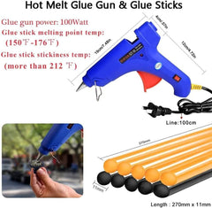 GLISTON professional glue gun with adhesive sticks enabling fast-melt secure bonding