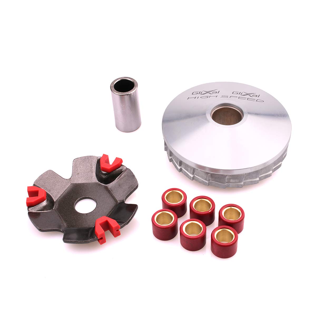 Glixal variator kit front assembly showing parts and improved acceleration