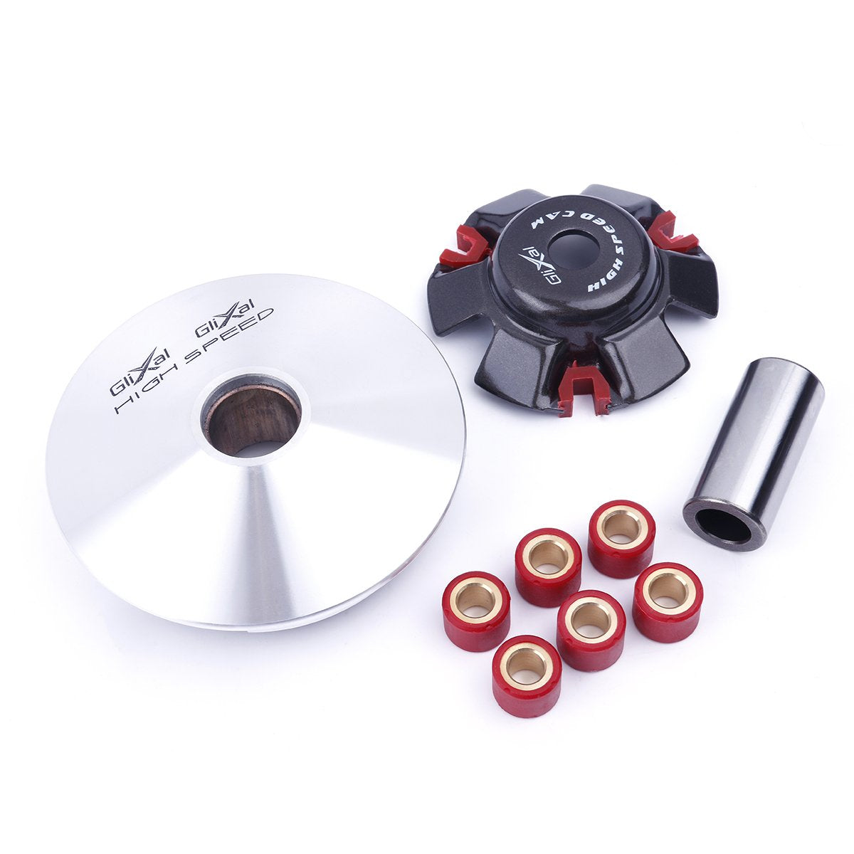 Glixal variator kit front assembly showing fitment and improved acceleration