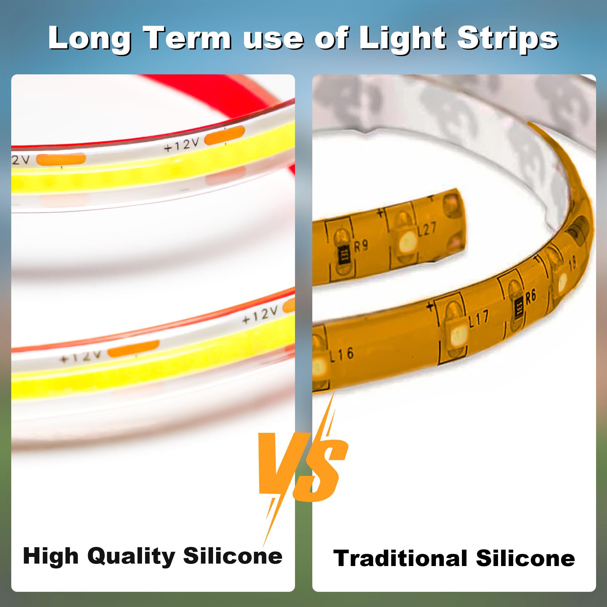 Gliztech cut mark detail on flexible silicone strip for custom sizing