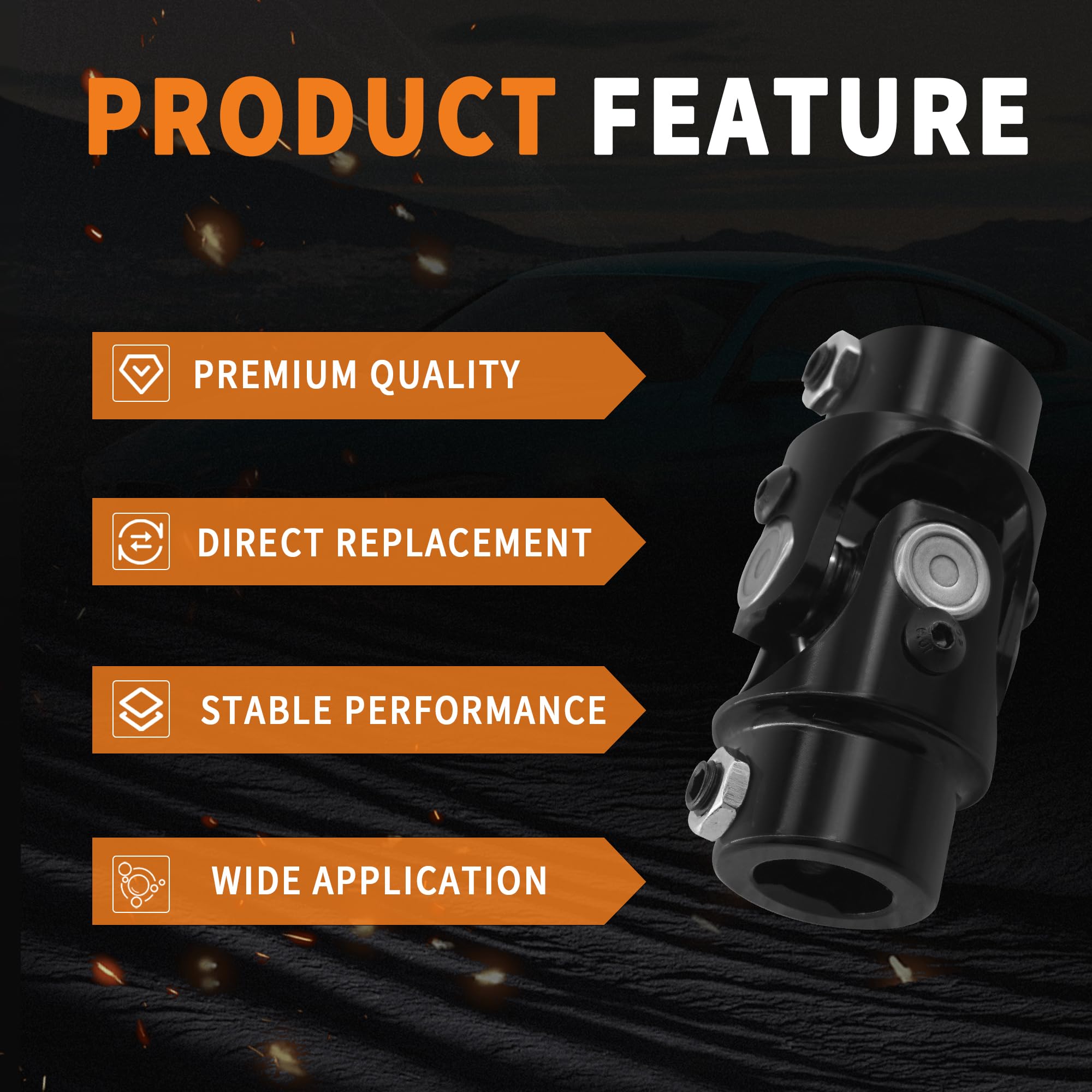GLOCRORET U-joint alongside ruler to show exact scale
