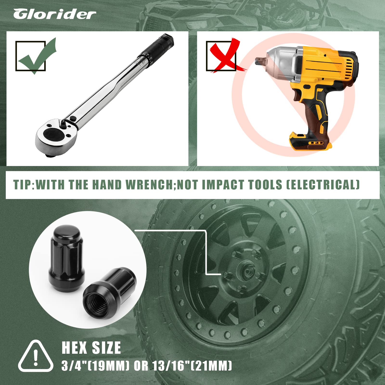 glorider on an off-road vehicle wheel showing trusted field performance