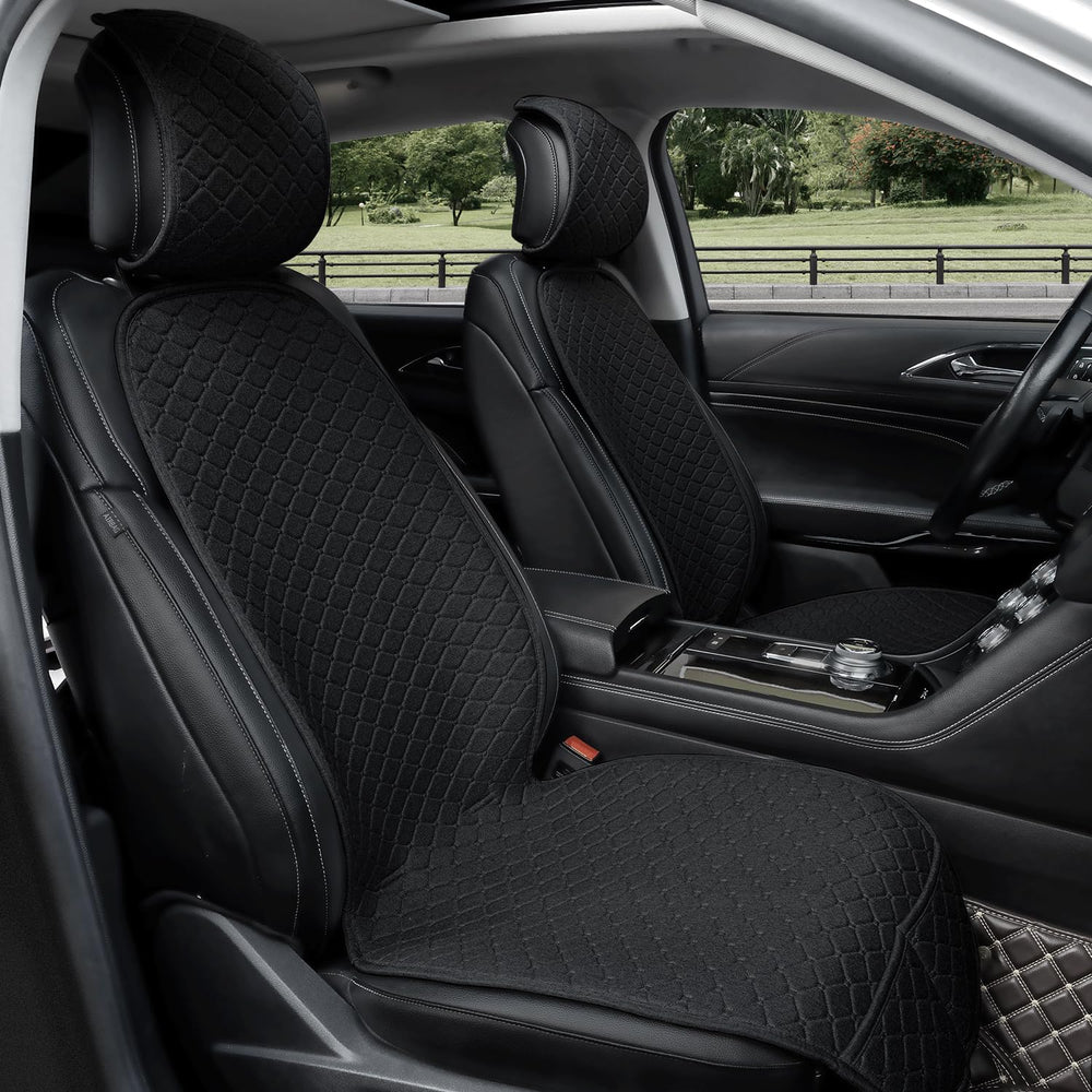 Gloserin front seat covers shown installed, protecting seats and appearing tidy