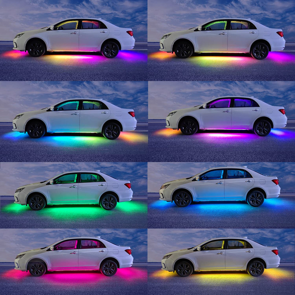 Glowlendra installed under an SUV highlighting waterproof underglow durability