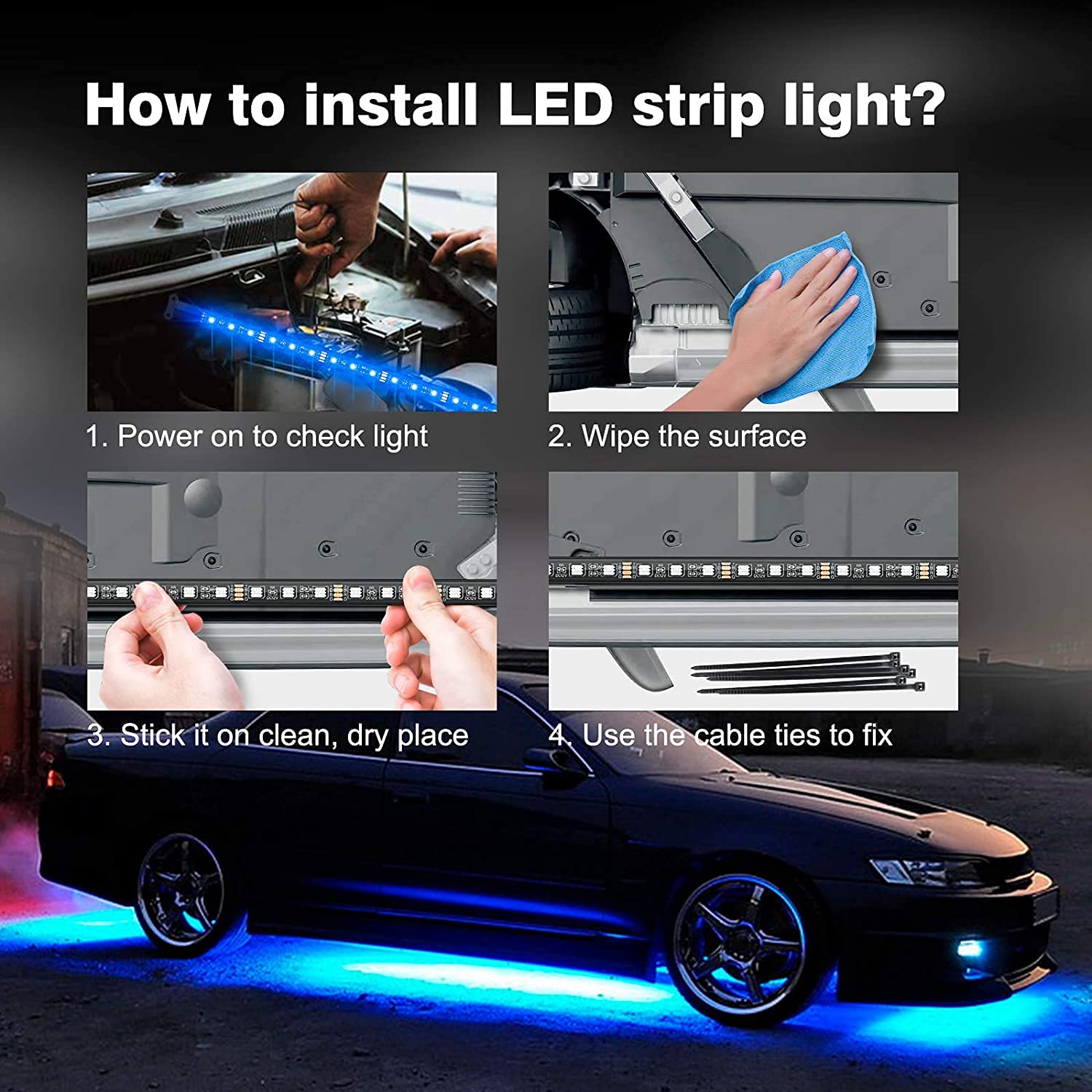 Glowlendra night showcase of car lights illustrating eye-catching multi-color effect