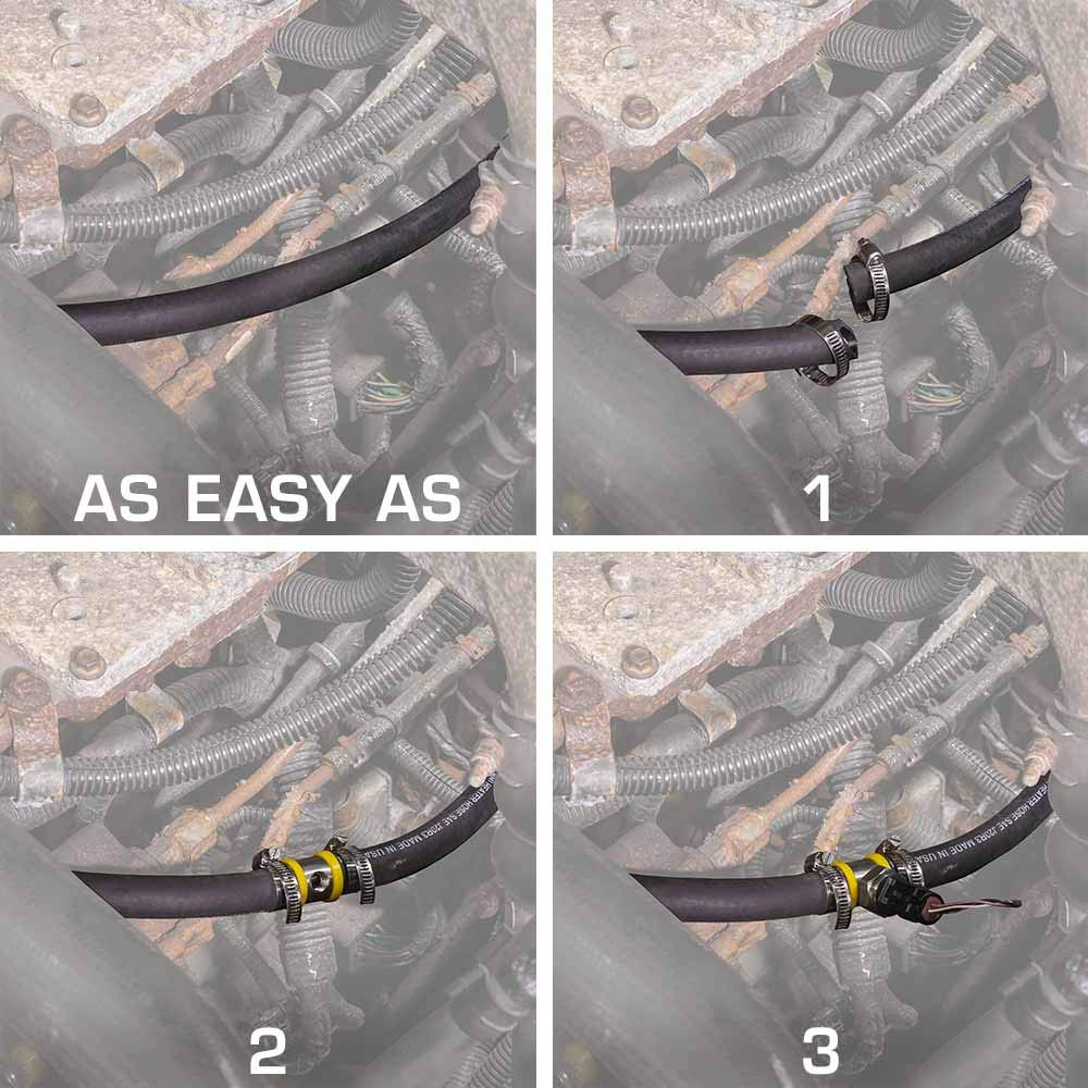GlowShift close-up of barbed ends and 1/8-27 NPT thread demonstrating corrosion-resistant stainless