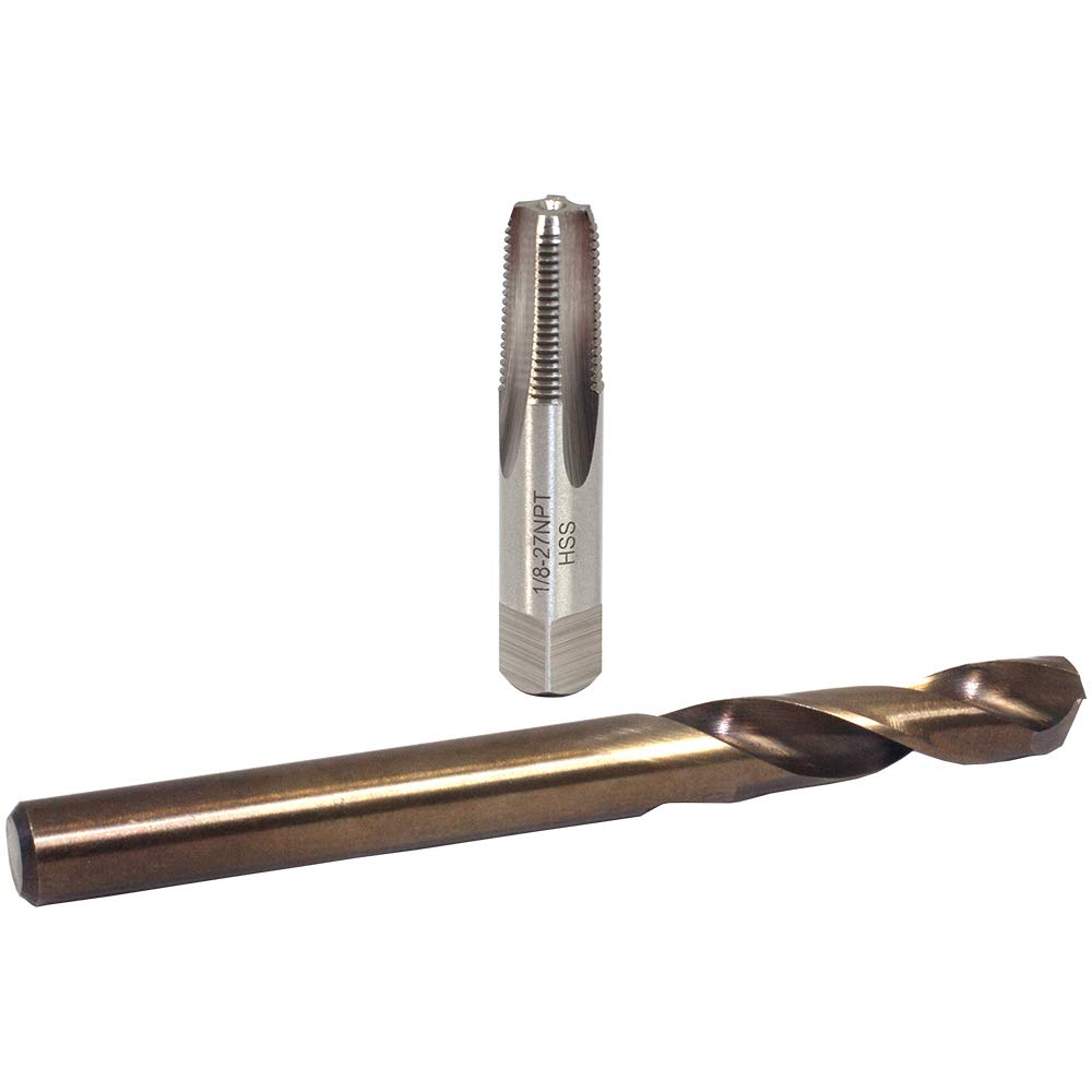 GlowShift drill and tap kit front view showing tools for accurate EGT probe installation