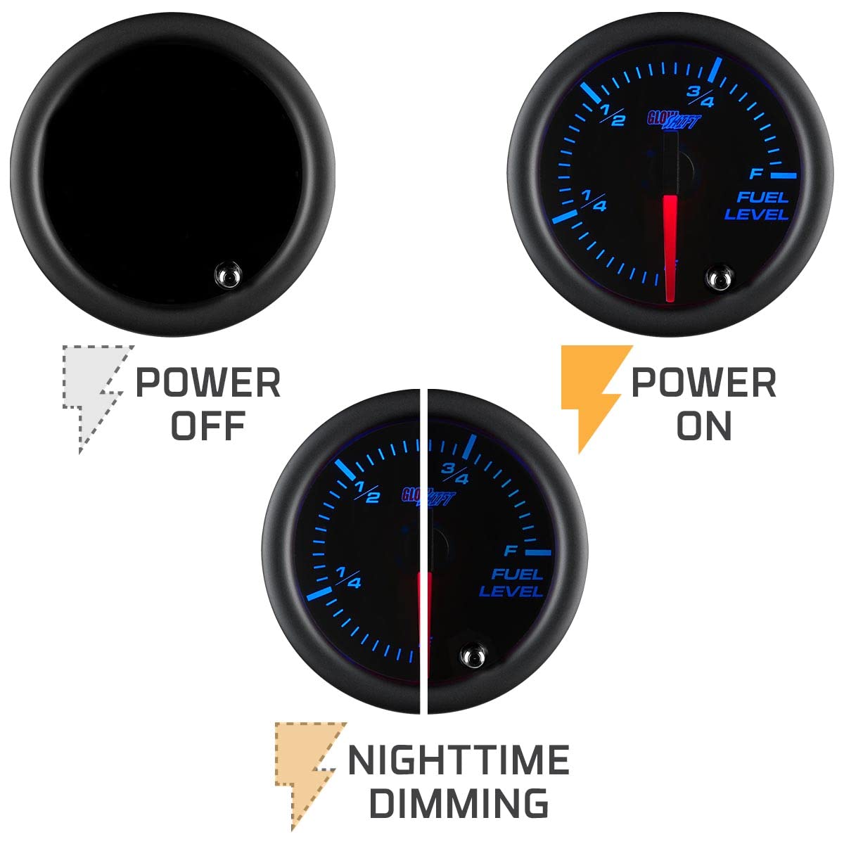 GlowShift rear housing and connector showing durable aluminum build and wiring