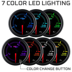GlowShift gauge mounted in vehicle dash offering matched ambient lighting