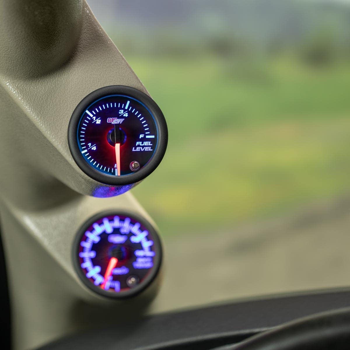 GlowShift tinted lens reducing glare and improving daytime visibility