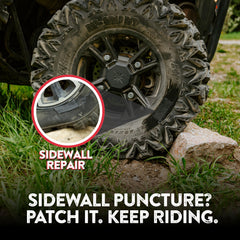 GLUETREAD close detail of 3x1.5 inch patch showing flexible edges for tight fit benefit