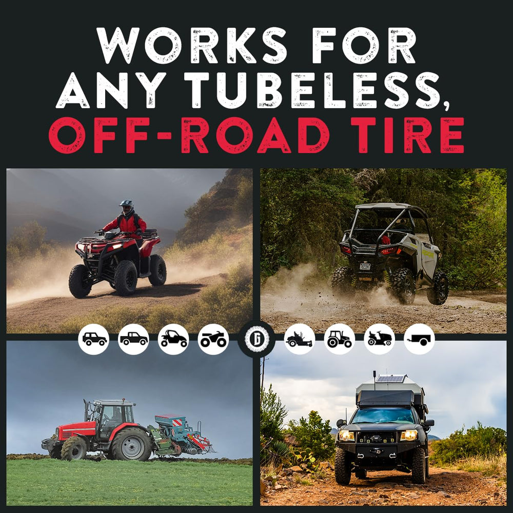 GLUETREAD being applied to an ATV sidewall demonstrating on-vehicle repair
