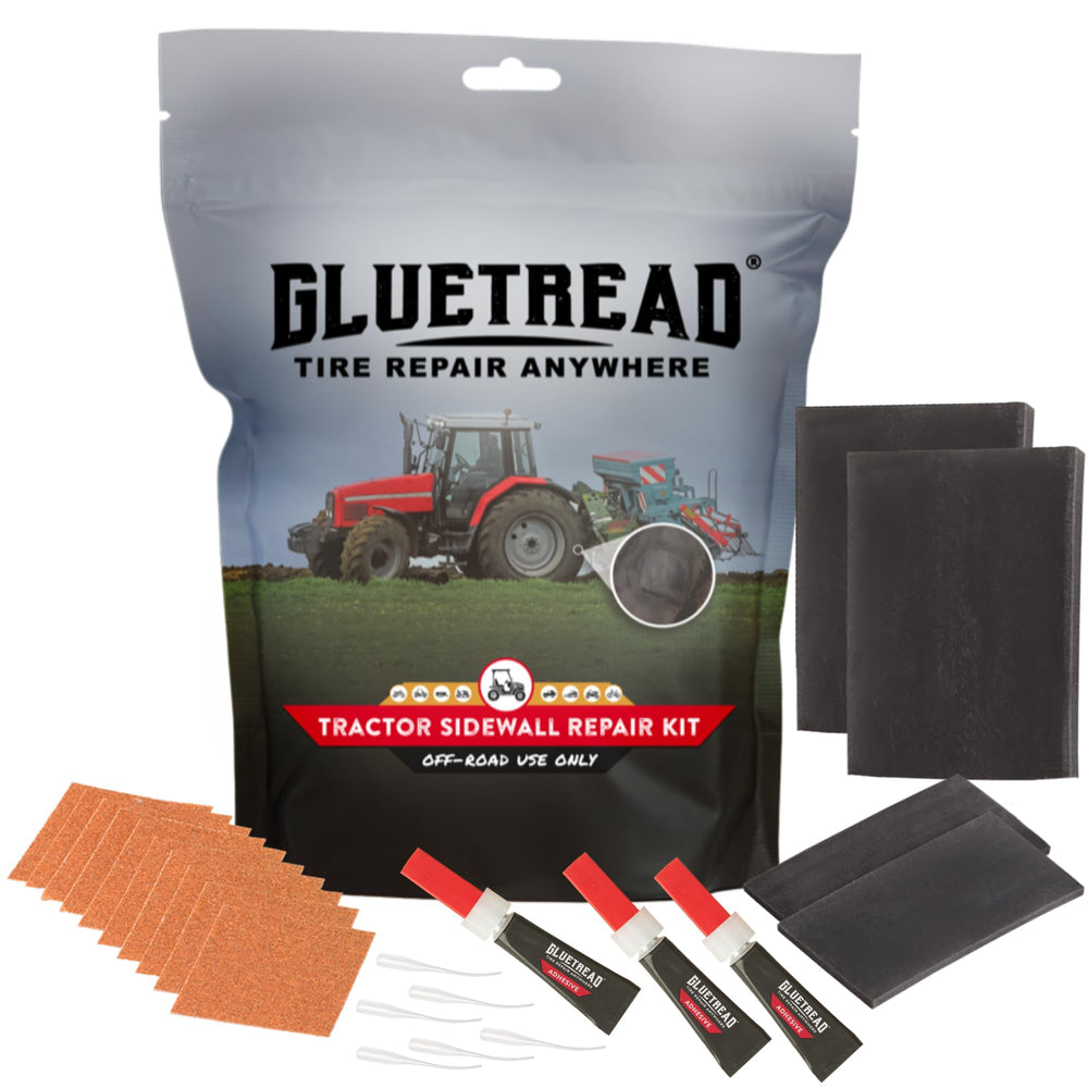 GLUETREAD front package showing kit contents and benefits